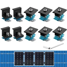 Anbte 10 PCS Solar Panel Mounting Brackets for Unistrut, Aluminium 35mm 6 x T...