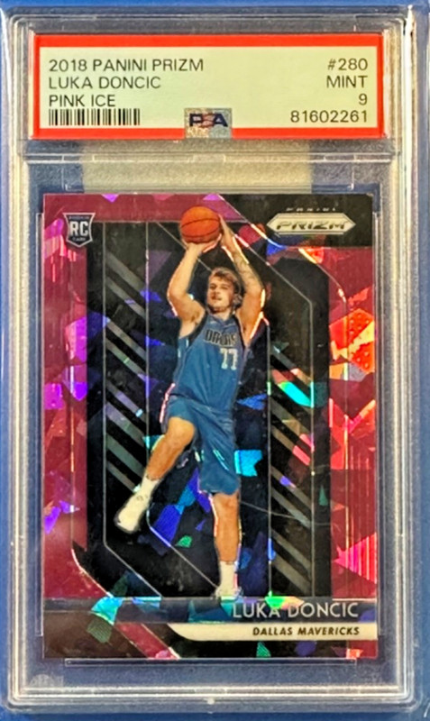 2018-19 PANINI PRIZM LULA DONCIC PINK ICE PRIZM ROOKIE #280 PSA 9 MAVERICKS 2261
