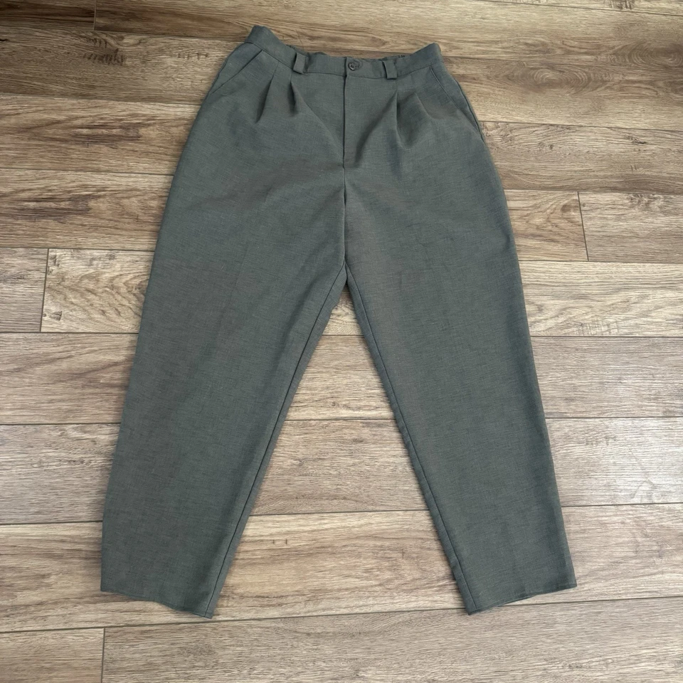 Pantalones plisados vintage Donnkenny Petite caqui oliva Foto 3 de 4