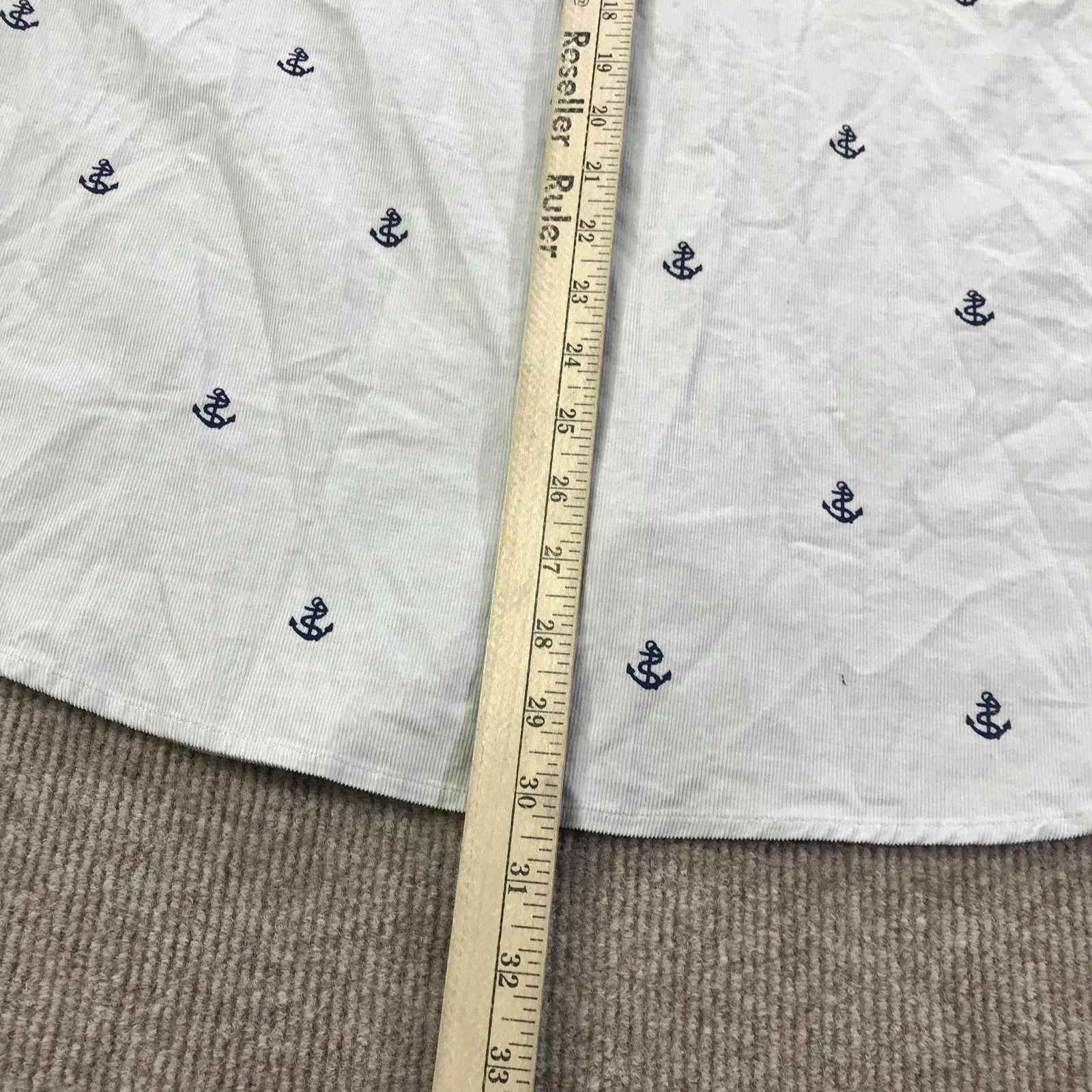 Nautica Shirt Mens 2XL Grey Classic Fit Anchor Print Button Front Nautical - product detail image 10