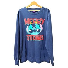 NEW Disney Stitch Sweatshirt Mens XL Pullover Blue Merry Stitchmas Christmas