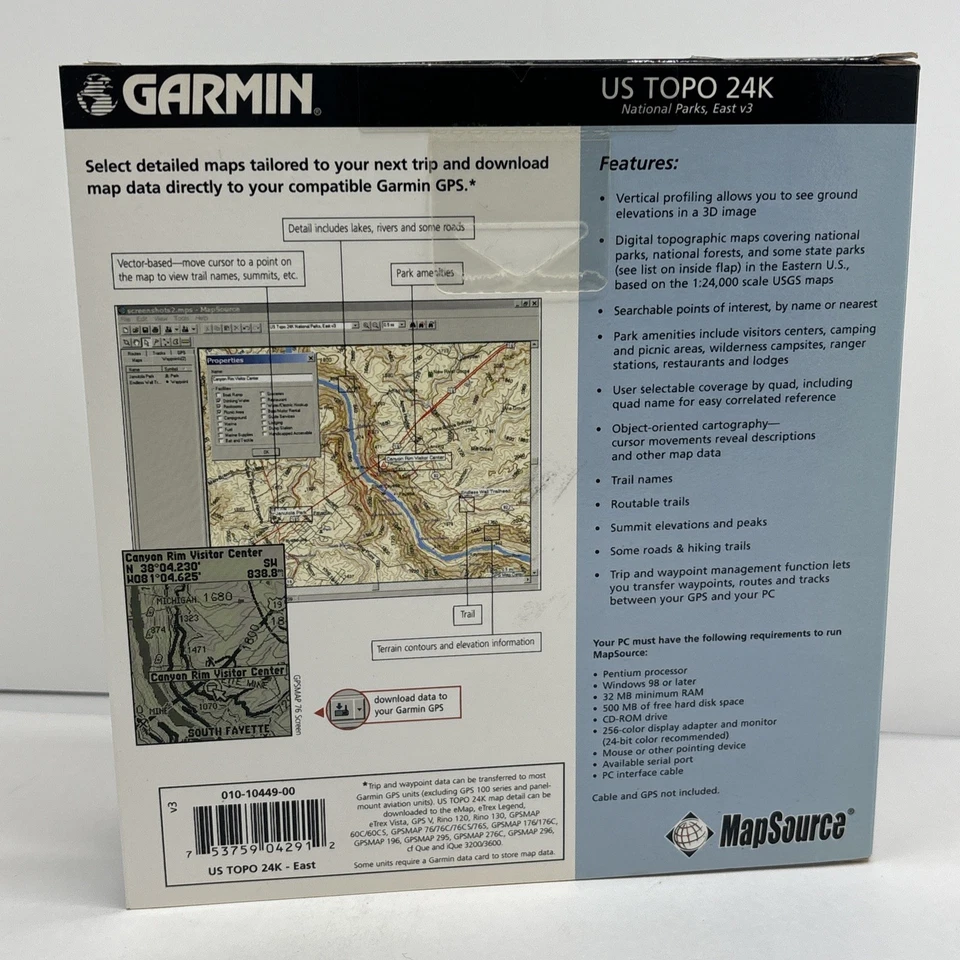 Garmin TOPO US 24K National Parks West v2 CD Book CD - Open Box New Complete - Image 2 of 4