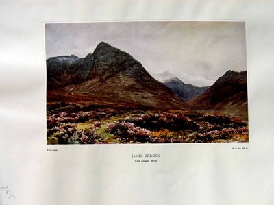 Antiker alter Druck 1937 Nettlef Grundy Water Glen Sannox Arran Mountains Orrock