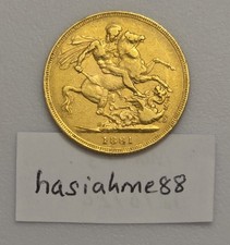 1881 M MELBOURNE QUEEN VICTORIA YOUNG HEAD FULL GOLD SOVEREIGN