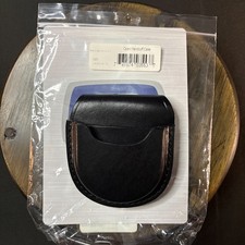 Don Hume Detective Handcuff Case Open Top Plain Black Leather B85