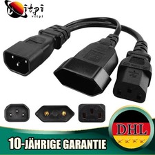 C14 auf C13 Euro-Y-Splitter-Stromkabel IEC 320 14-Stecker auf IEC 13-Buchse DHL