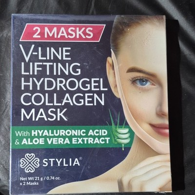 Stylia V-Line Lifting Hydrogel Collagen Mask HA Aloe Vera 2 Masks 0.74 oz