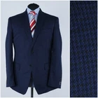 Mens CHAPS Blazer 42R US Size Check Dark Blue Wool Sport Coat Jacket