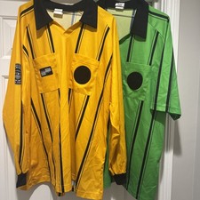 Conjunto de 2 camisetas deportivas de árbitro de fútbol para hombre talla XL USSF verde y dorado LS y SS