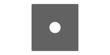 3/8" Thick, 4" x 4" Steel Square Plate -  3/4"  Center Hole