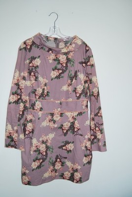 Blutsgeschwister Blusenkleid Kragen langarm Blumenmuster bunt Gr.L (U04)