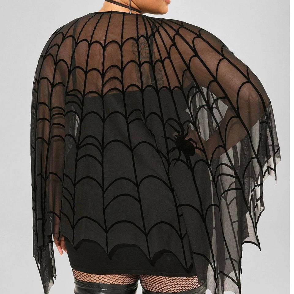 Poncho Punk Torrid Plus Size 00/0 Halloween Teia de Aranha Cosplay Fantasia de Aranha Novo - Imagem 3 de 4