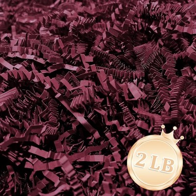 2 LB Burgundy Crinkle Cut Paper Shred Filler Gift Wrapping Basket Box Stuffing