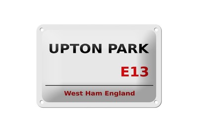 mrdeco Metall Schild 12x18cm gewölbt West Ham Upton Park E13 Schild
