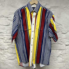 Wrangler Western Shirt Colorful Striped Button Up Vintage 80s 90s Short Sleeve