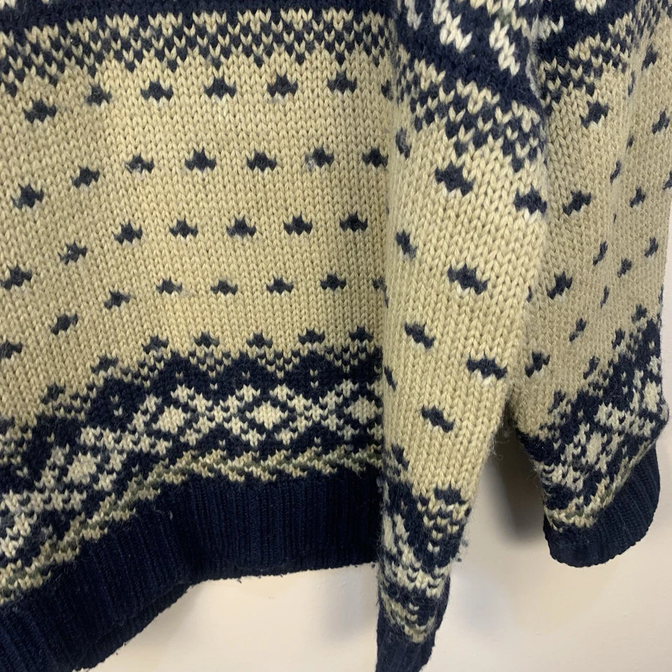 Abercrombie & Fitch VTG 90s The Big Sweater 100% Wool Nordic Ski Chunky Men L - Image 2 of 4