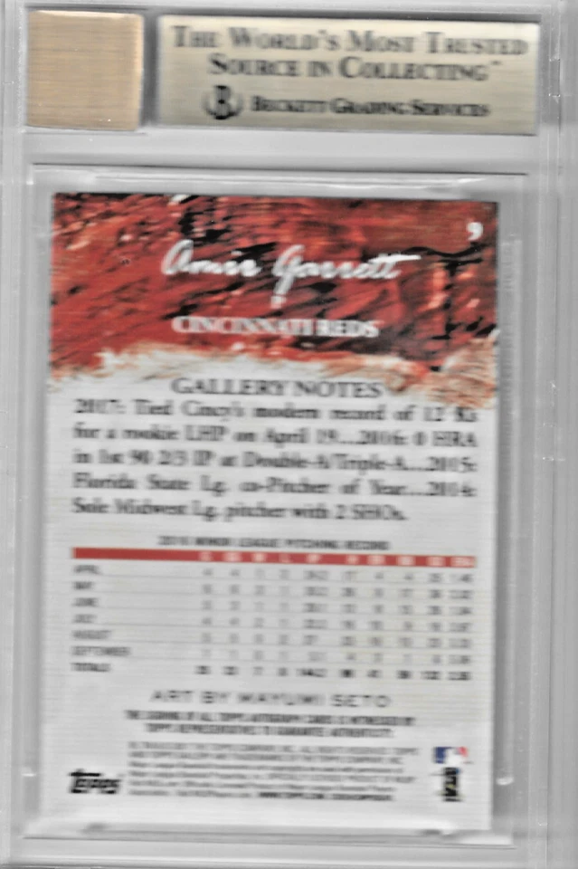 2017 Topps Gallery Autographs Amir Garrett RC #9 Graded 9.5 GM - Image 2 of 2