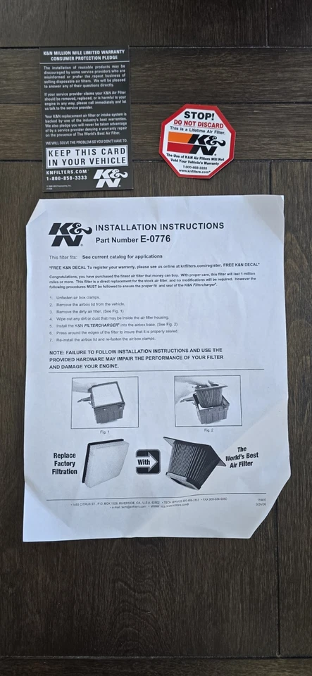 Сменный воздушный фильтр K&N E-0776 2003-2009 DODGE Ram 2500/3500 дизельный - Изображение 4 из 4