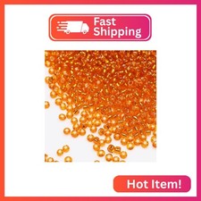 Bala Fillic Orange Sliver Lined Color Size 3mm Seed Beads About 3600pcs/100Grams