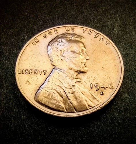 1946-D  Lincoln Wheat Cent Penny  VINTAGE  Fair /Good Condition  FREE SHIPPING