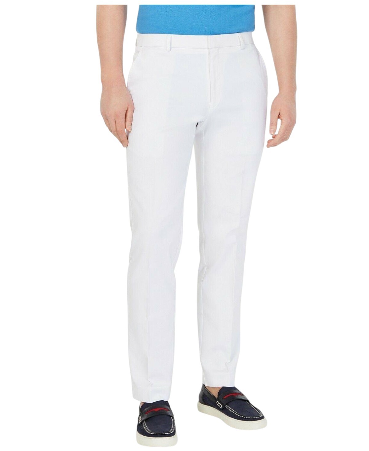 Tommy Hilfiger Mens Modern fit Dress Pants 34 30 White Solid Stretch 4290₽