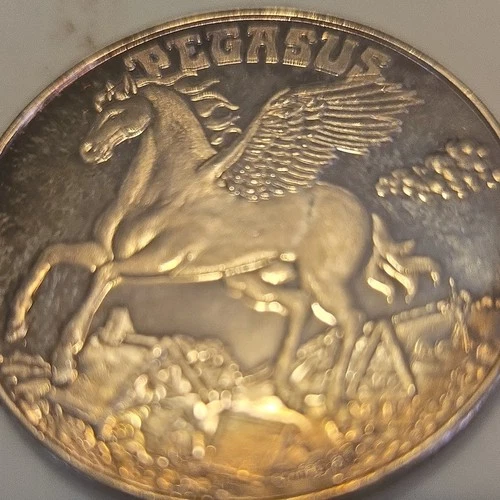 New ListingCrown Impressions 1 oz .999 Fine Silver Pegasus Design Round