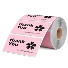 Omezizy 2.25x1.25 Inch Thermal Labels Pink, Holographic Sliver Barcode Therma...