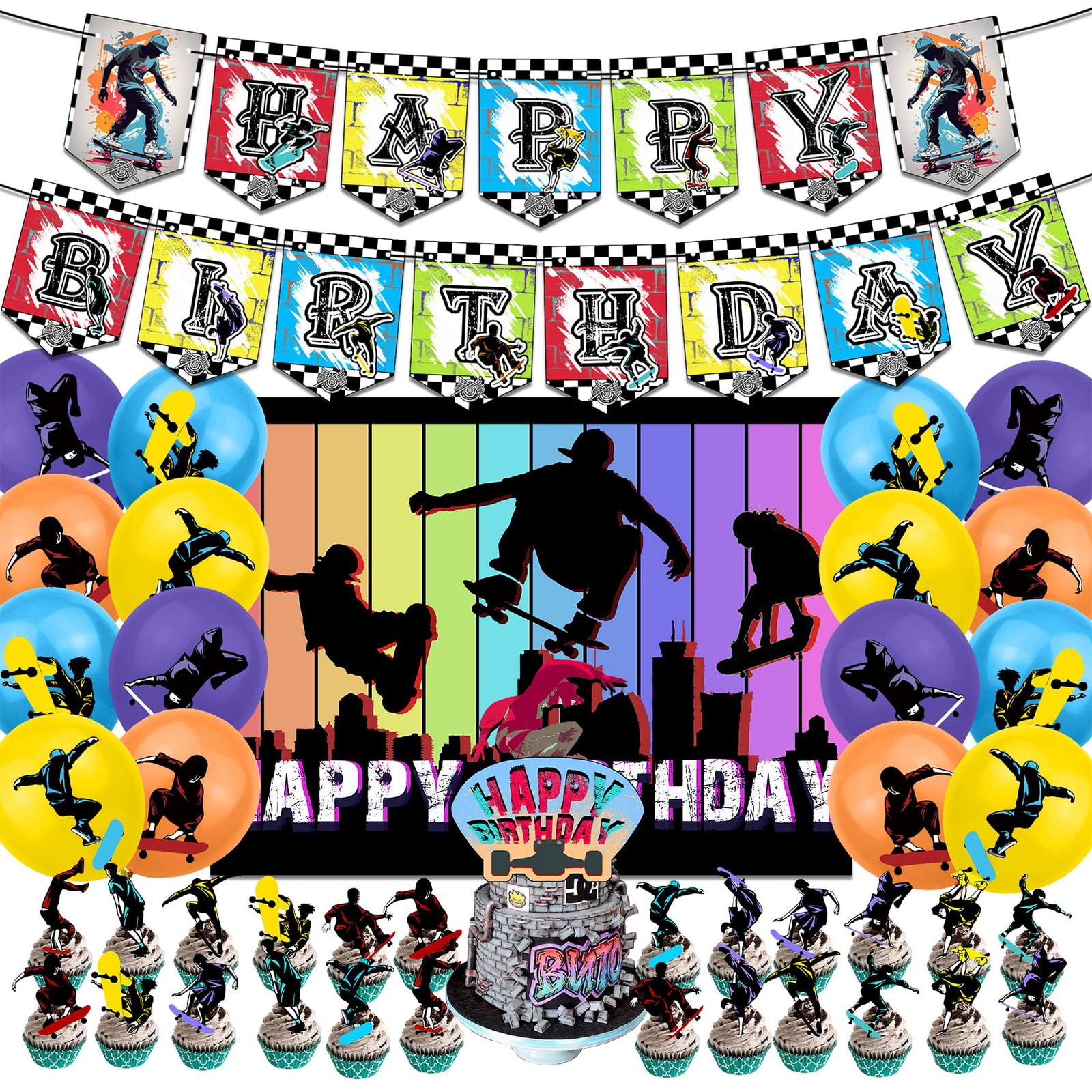 Birthday Party Supplies Cool Skateboard Party Decorations In