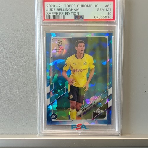 2020-21 Topps Chrome UCL Sapphire Jude Bellingham RC PSA 10 England/Madrid 