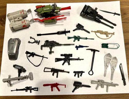 Vintage GI JOE Guns Weapons Back Packs Accessories Lot
