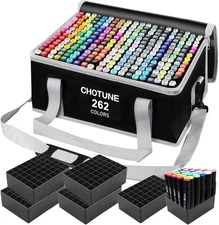 Chris.W 262 Slots Marker Pen Case - Markers, Sketch, Permanent, Dry Erase, Repai