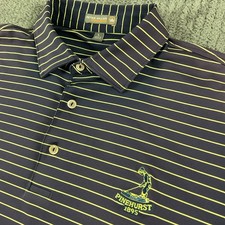 Peter Millar Summer Comfort Polo Mens Large Pinehurst Short Sleeve Casual Golf