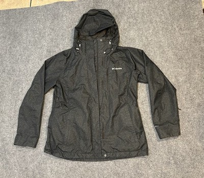Columbia Omni Tech Waterproof Rain Jacket Women's Large Hooded Black