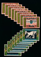 Geldern Stadt  8x 75 Pfennig  Serie  komplett  Serienscheine  Notgeld  G/M : 416