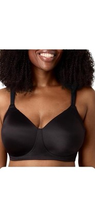 Playtex T-Shirt Wireless Bra Black Size 44 DD Style 4750 NWT