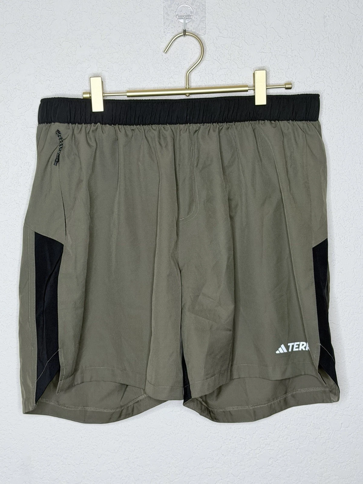 NWT$50 Adidas Terrex Shorts Mens XL 7" Slim Fit Green Trail Running Active Sport