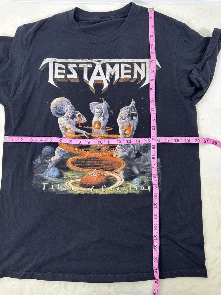 Camiseta Testament Titans Of Creation Tour 2022 preta XL banda de metal gráfica - Imagem 4 de 4