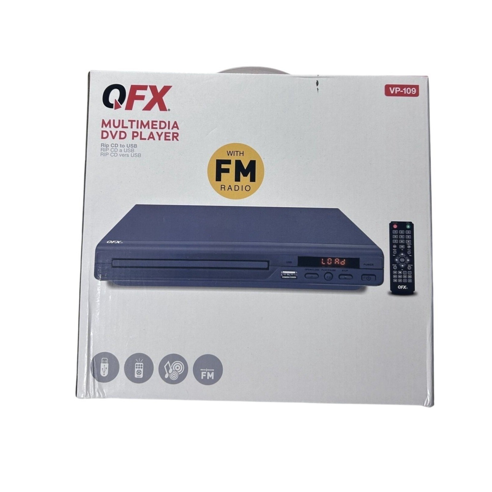 W/ Fm Radio Usb Port Rca Remote Control New