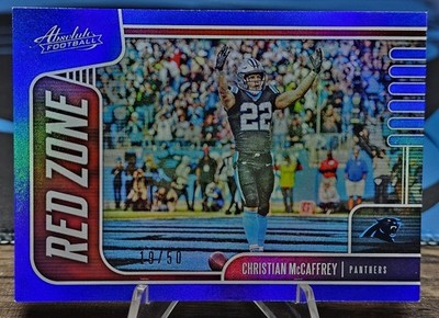 2019 Panini Absolute Red Zone Christian McCaffrey #11 Spectrum Blue /50 49ers 🔥
