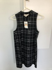 HIPPIE ROSE JUNIOR BLACK CHECK SLEEVELESS DRESS SIZE S