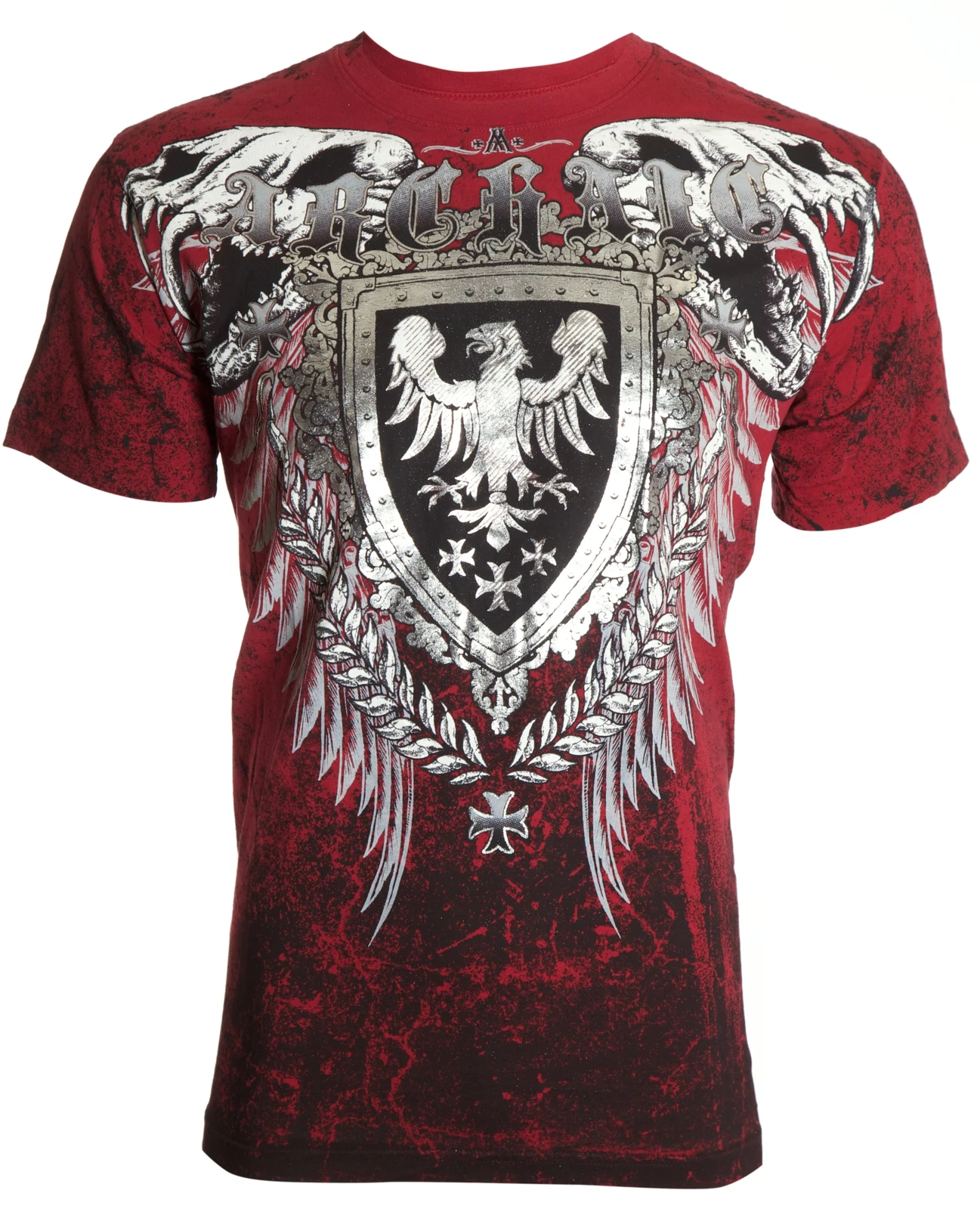 Archaic by Affliction Men's T-Shirt Ruse Wings Skull Cross Biker
Opens in a new window or tab