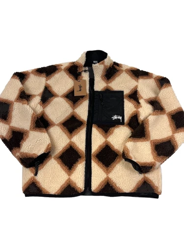 Stüssy Sherpa Reversible Jacket Diamond Tan