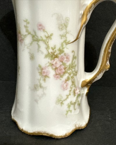 1900’s Haviland Limoges France Porcelain Creamer Pink Roses Gold Trim Schleiger - Picture 4 of 20