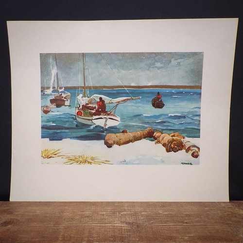 Winslow Homer Vintage Art Prints Set of 6 Seascape Maritime Watercolour Painting - Picture 9 of 23