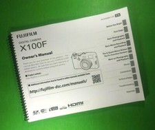 Owners Manual for Fujifilm X100F Digital Camera 188 Pages W/Clear Covers 