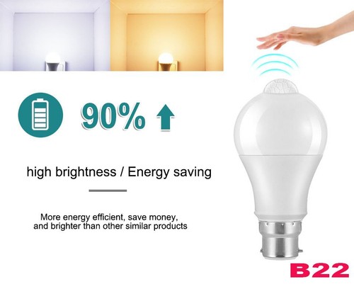 PIR Motion Sensor E27/B22 LED Bulb Globe Lamp 12W Energy Saving Light 85-265V - Picture 13 of 16