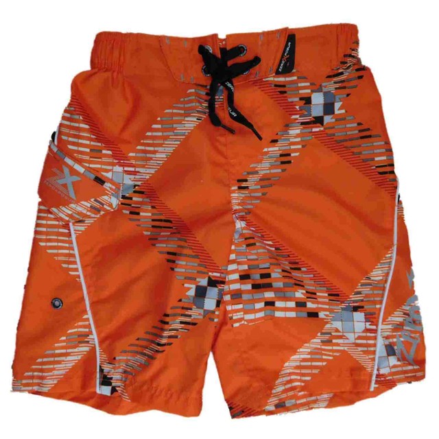 boys orange swim trunks