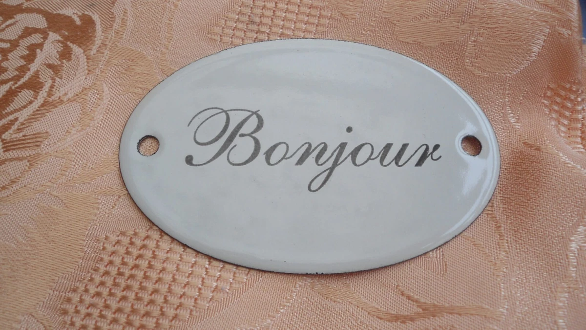 Plaque De Porte Toilettes Vintage – Métal émaillé Rose Et Jaune – Ovale 5,5
