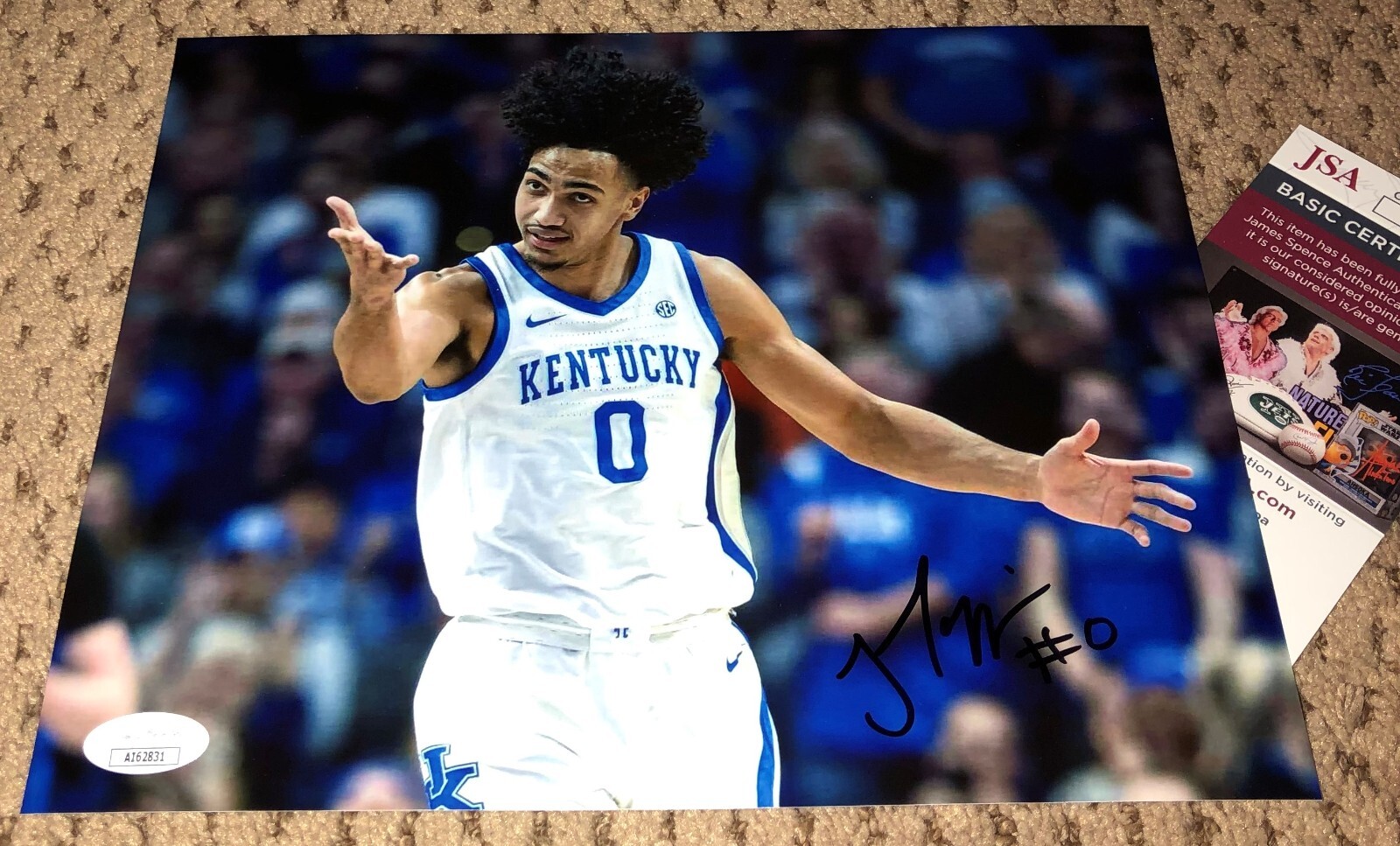 JACOB TOPPIN SIGNED 8X10 PHOTO JSA AUTOGRAPH KENTUCKY BASKETBALL CATS UK WILDCAT 