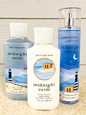 3 Bath  Body Works MIDNIGHT SWIM Shower Gel Body Wash  Lotion  Mist SET of 3